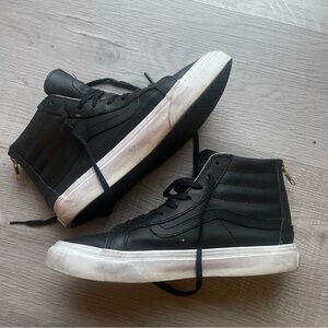 VANS Leather Black High-Top Sneakers Size Women’s 8